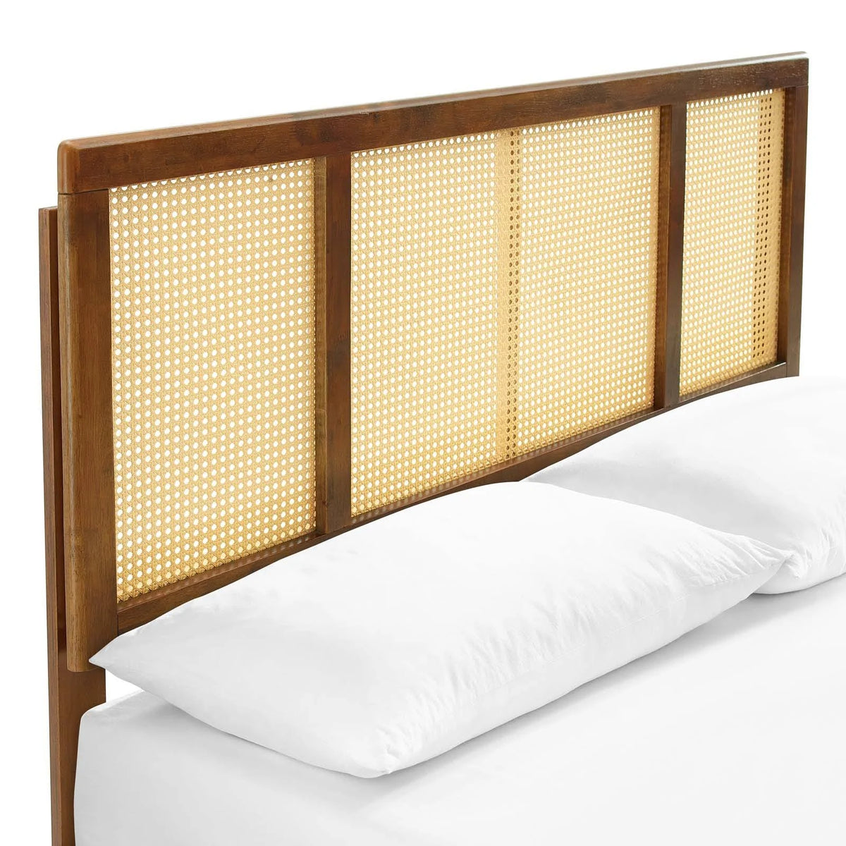 Walnut Full Platform Bed with Angular Legs X229228