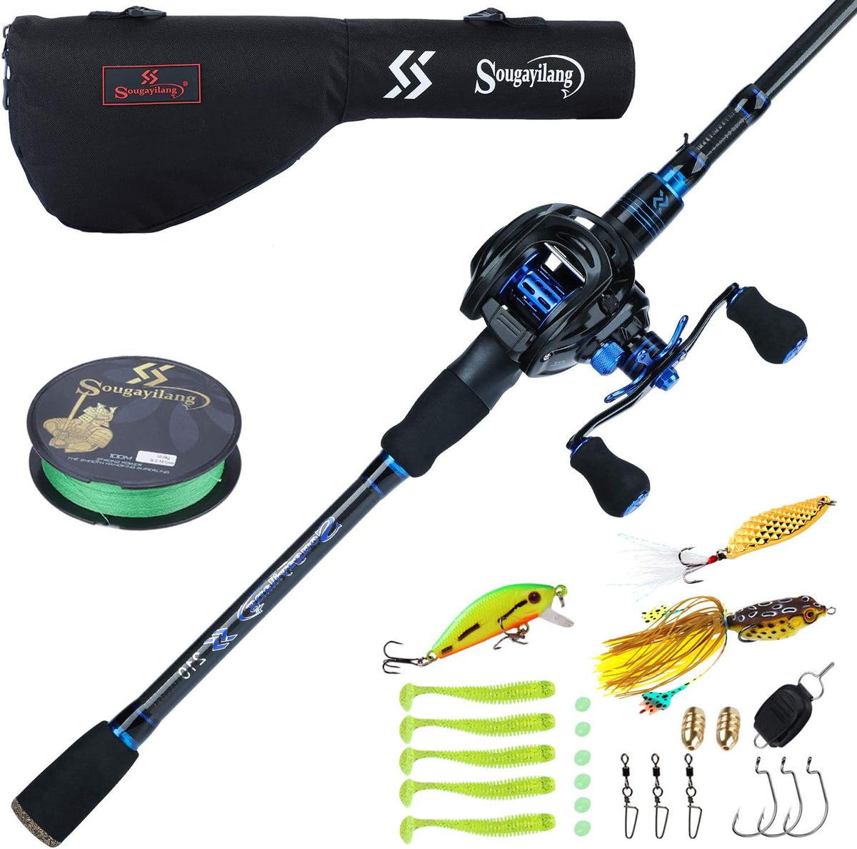 Baitcaster Combo Fishing Rod and Reel, Ultra Light, 5.9FT/6.9FT Pack of 2 J5902