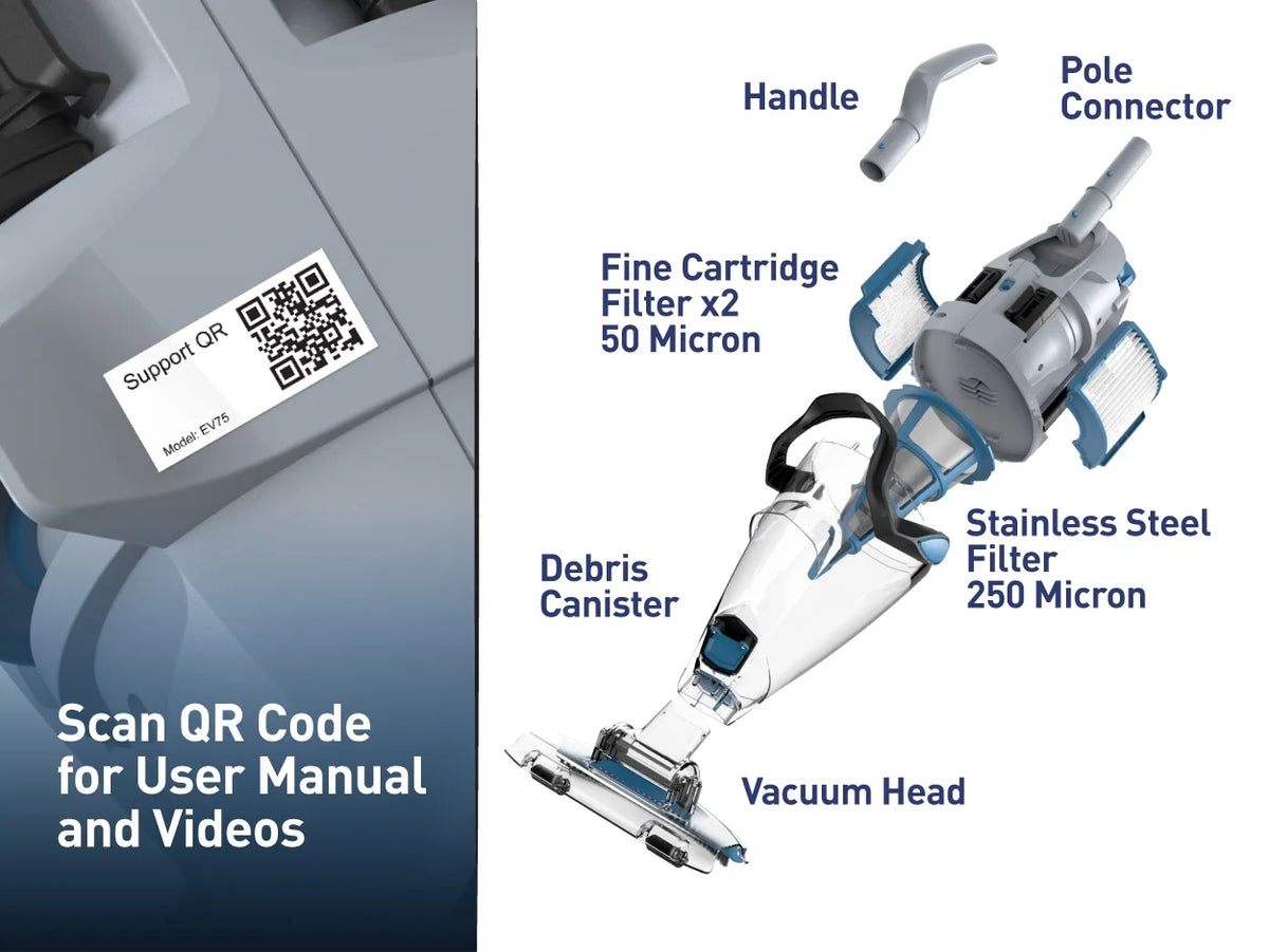 Rechargeable Pool Vacuum with Fine Filtration F607