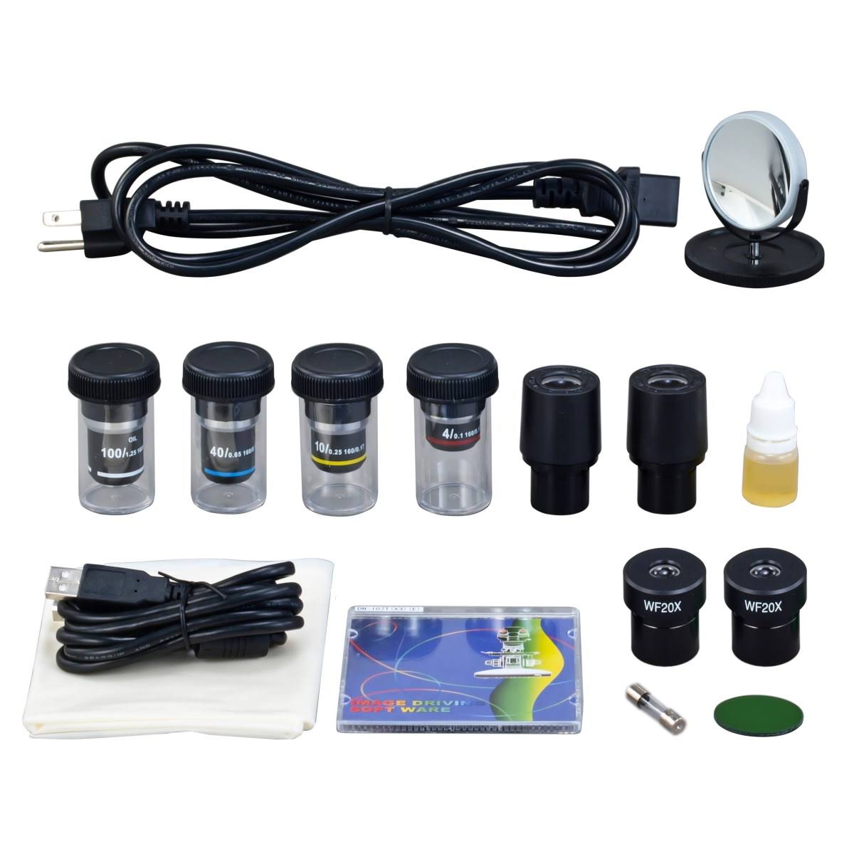 40X-2000X Built-in 3.0MP Digital Camera Compound LED Binocular Microscope with Vinyl Carrying Case A51945