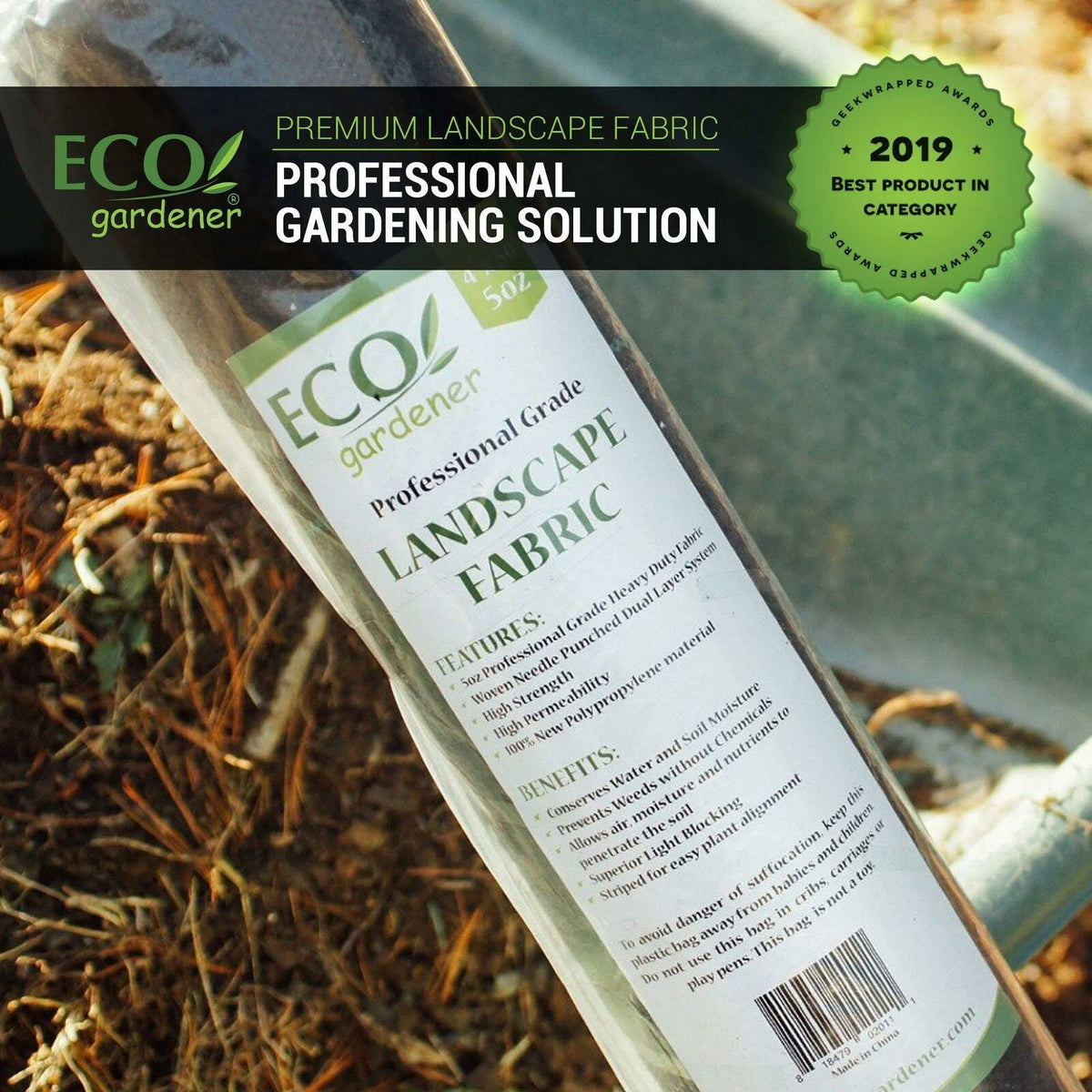 5oz Pro Garden Weed Barrier Landscape Fabric O673434
