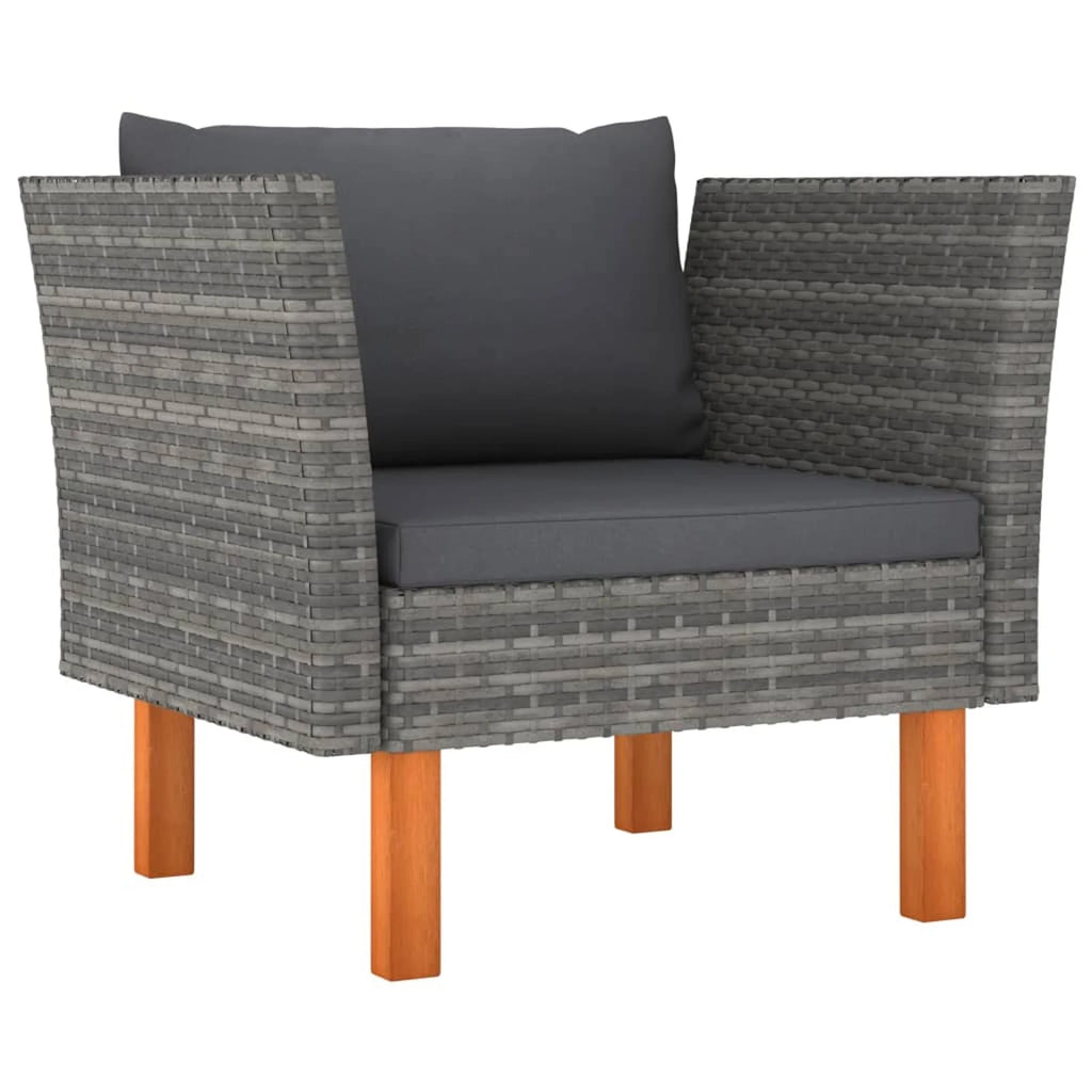 9 Piece Gray Poly Rattan Patio Conversation Set Z6780