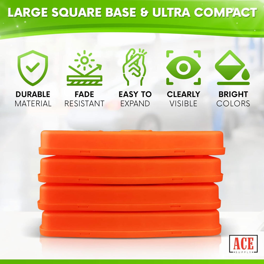 Collapsible Orange Traffic Cones 18 Inch 24 Pack U662