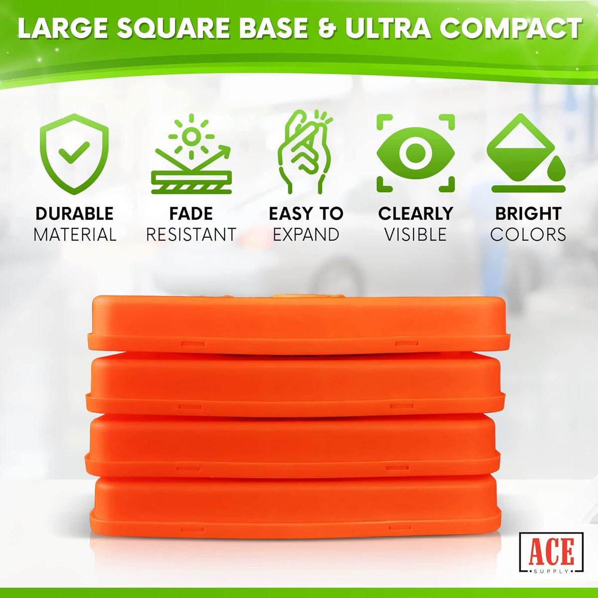 Collapsible Orange Traffic Cones 18 Inch 24 Pack U662