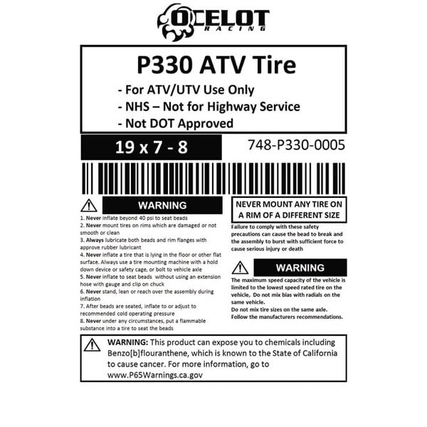 19X7-8 ATV Tire W180