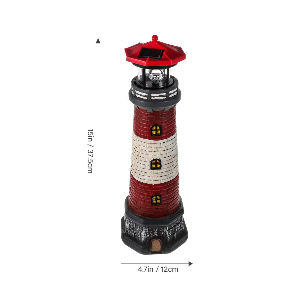 Solar Powered Lighthouse Statue Garden Decor A39240
