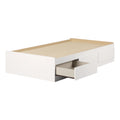 White Twin Metal Storage Bed I555