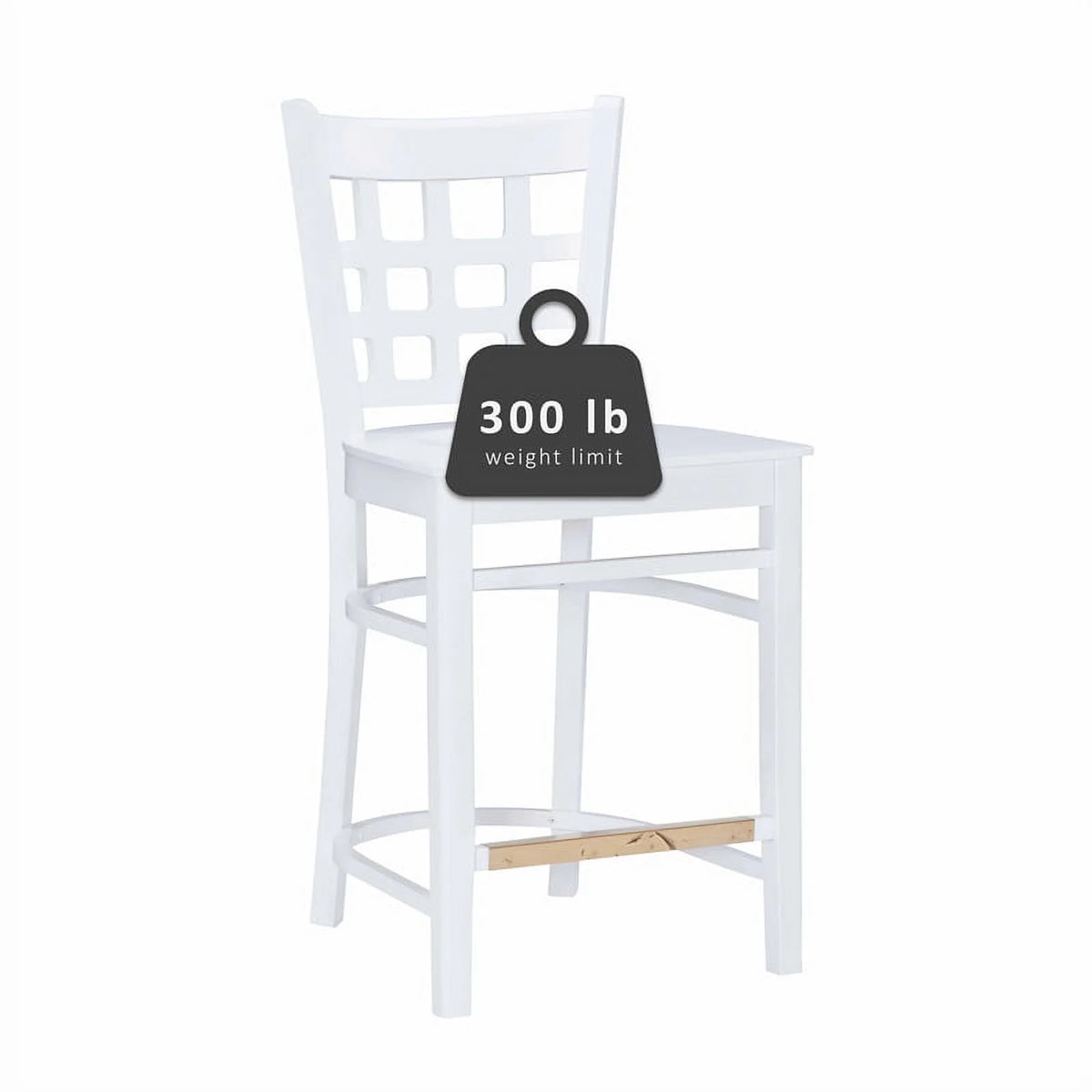 White Beech Wood Set of Two Counter Stools O91927