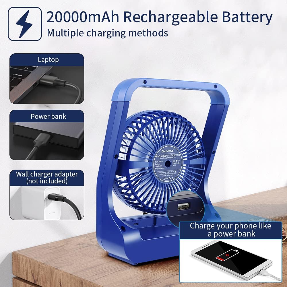 Rechargeable Portable USB Desk Fan with Timer G128
