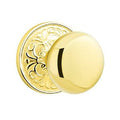 Double Dummy Door Knob with Lancaster Rose in Unlacquered Brass N5735