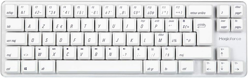 Mini Wired 69 Keys Mechanical Gaming Keyboard Brown Switch PBT Keycaps White Backlit V92046