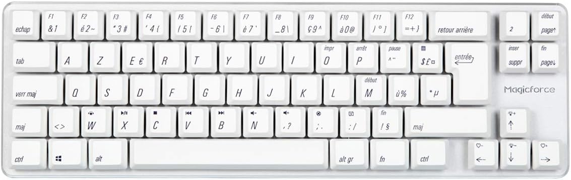 Mini Wired 69 Keys Mechanical Gaming Keyboard Brown Switch PBT Keycaps White Backlit V92046
