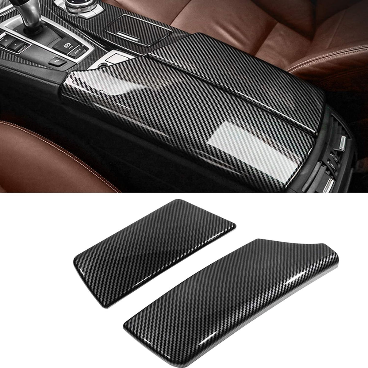 2 PCs Carbon Fiber Console Covers D8255