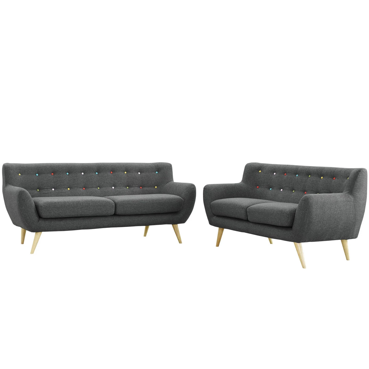 Grey Fabric Two PCS Living Room Set O387