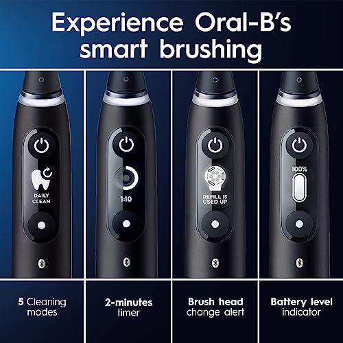 Black Rechargeable Electric Toothbrush with 5 Cleaning Settings, 2 Replacement Heads, Travel Case E35720