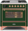 36 Dual Fuel Propane Gas Range Emerald Green Copper Trim A84151