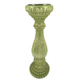 Shiny Metalic Green Pillar Candle Holder 5.5x15 Inches B418