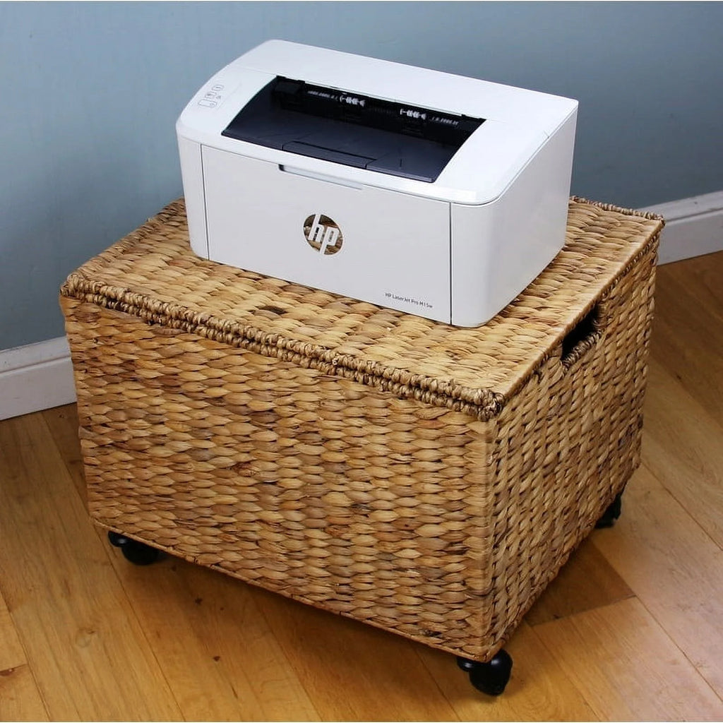 Wicker Storage Filing Cabinet with Wheels I956611