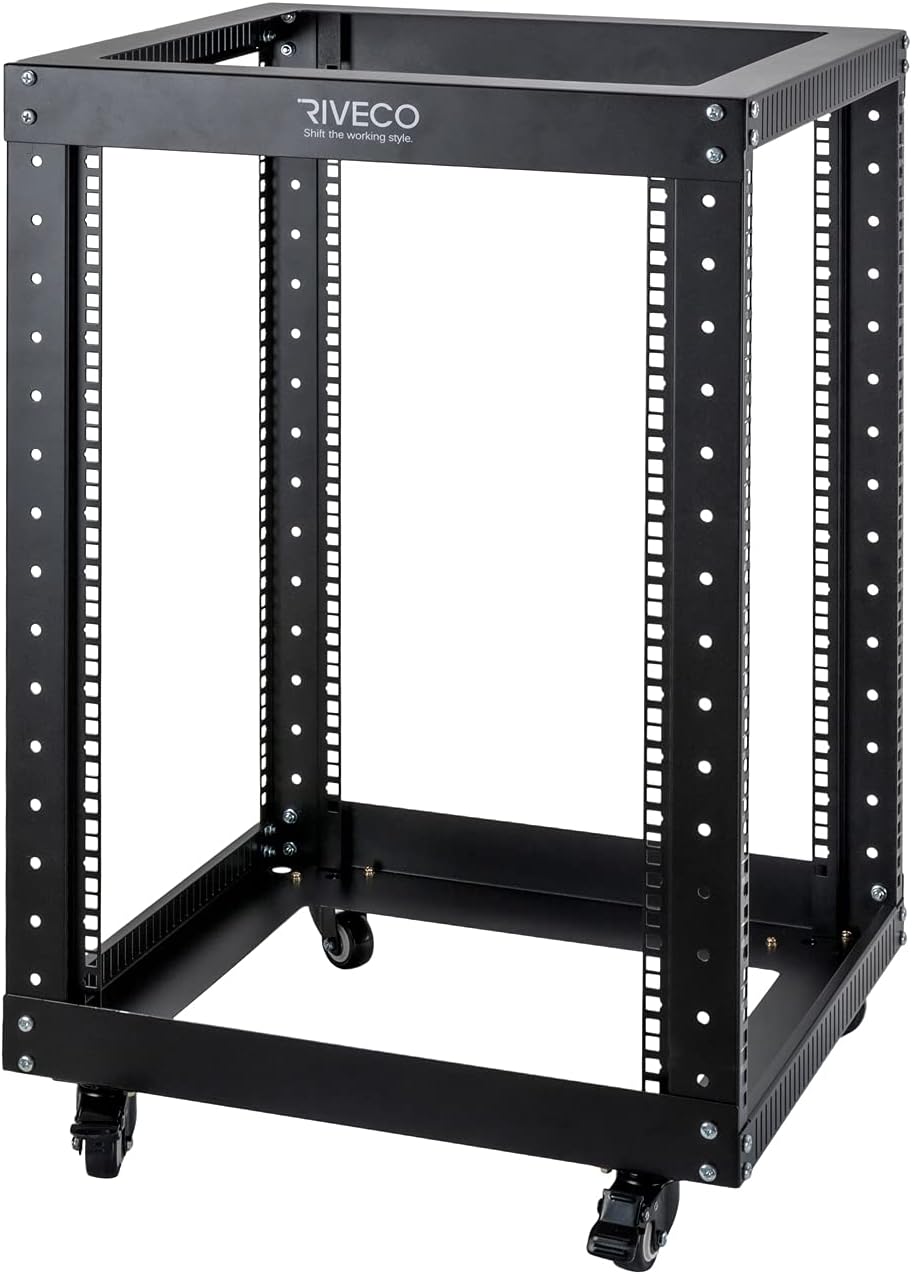 18U Open Frame Server Rack with Brake Casters X841