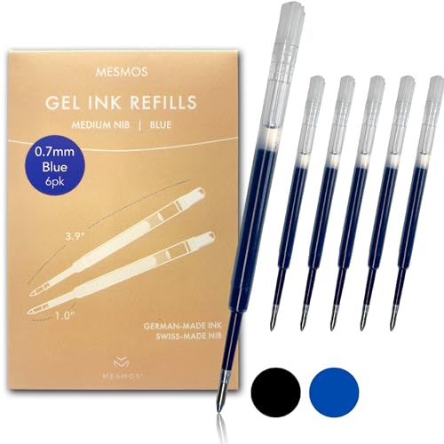 6 Pack 3.9 inch 1.0mm Black Ballpoint Pen Refills M210