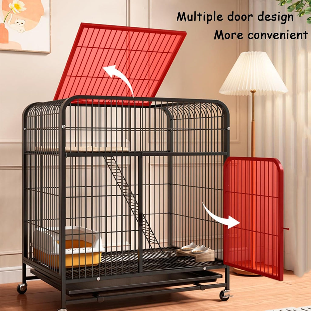 Large 2/3 Tier Cat Cage with Cat Litter Box O5259