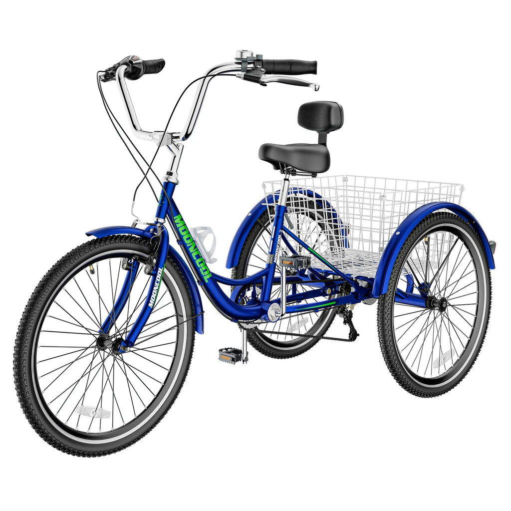 26 inch 3 Wheel 7 Speed Adult Tricycles with Big Basket W159234