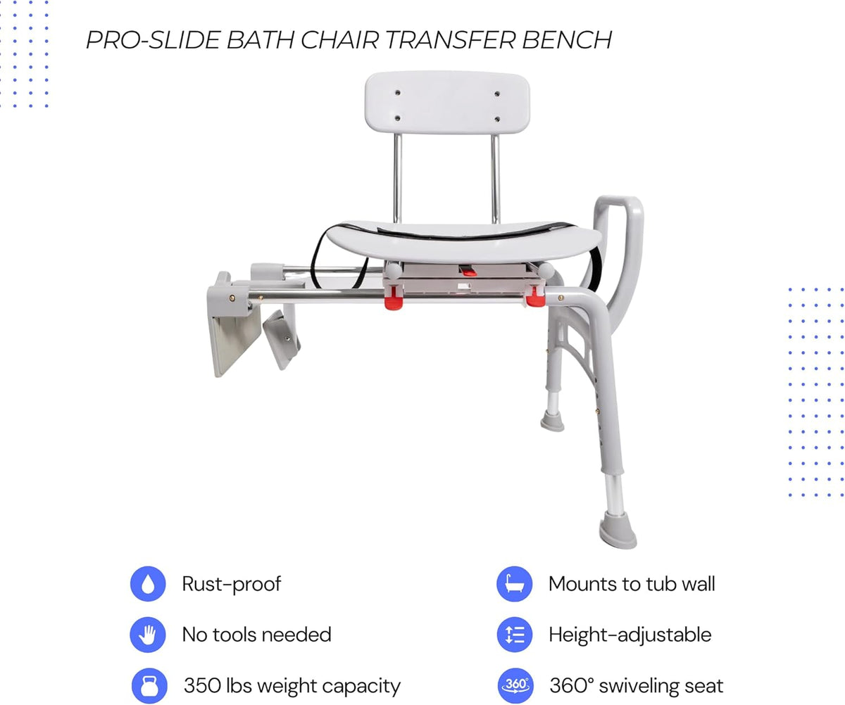 Tub-Mount Swivel Transfer Bench, 350 LBs F657064