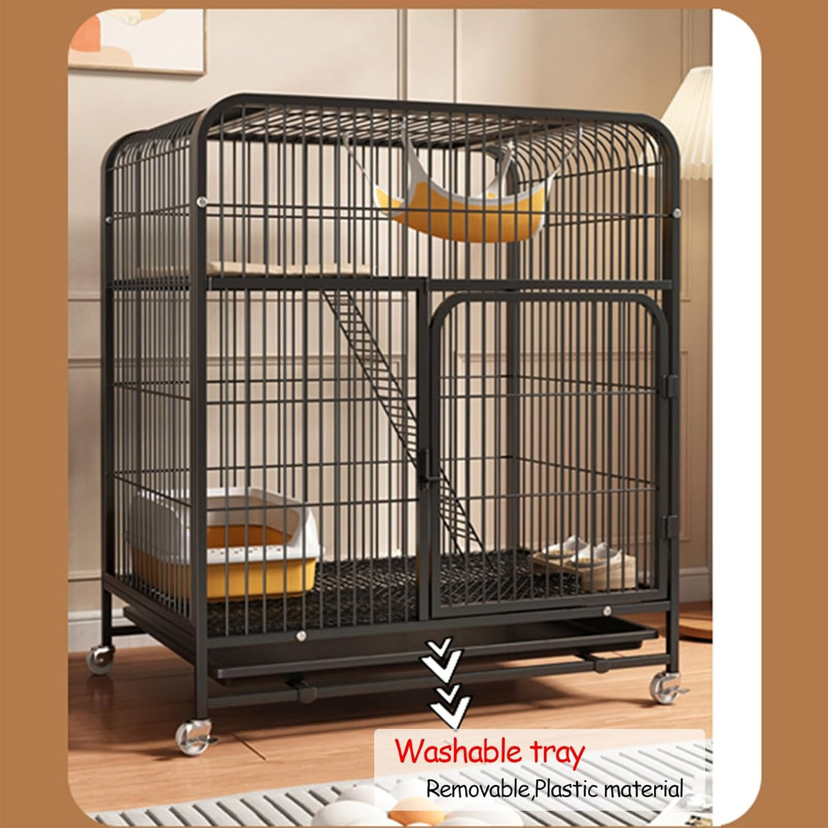 Large 2/3 Tier Cat Cage with Cat Litter Box O5259