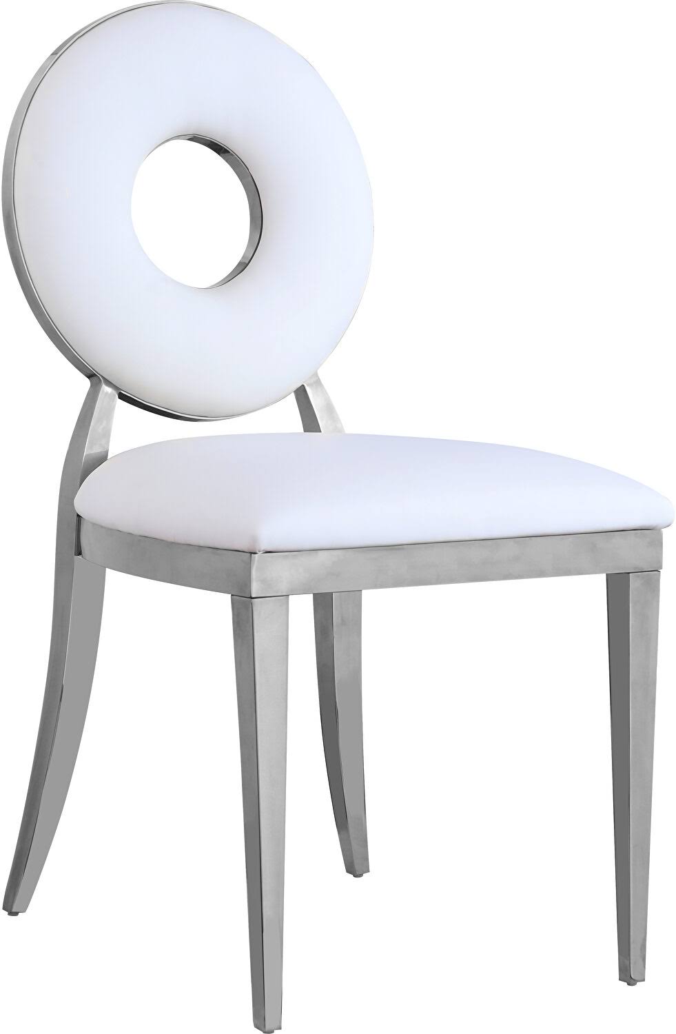 White Faux Leather Dining Chair Set of 2 N233276