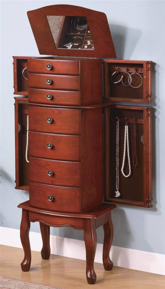 Warm Brown Jewelry Armoire C455852