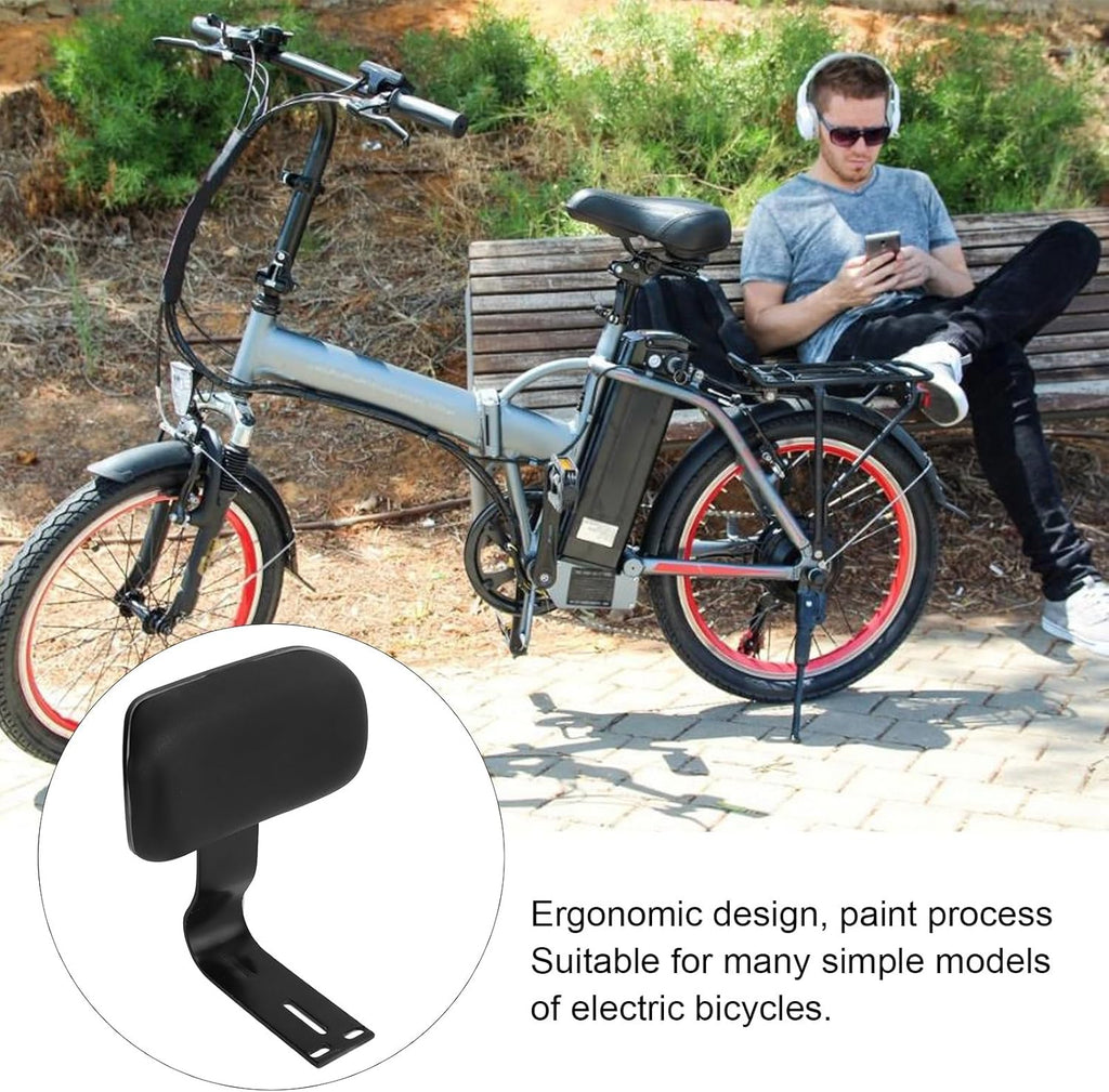 Black Electric Bicycle Rear Passenger Seat Backrest with Metal Support P766558
