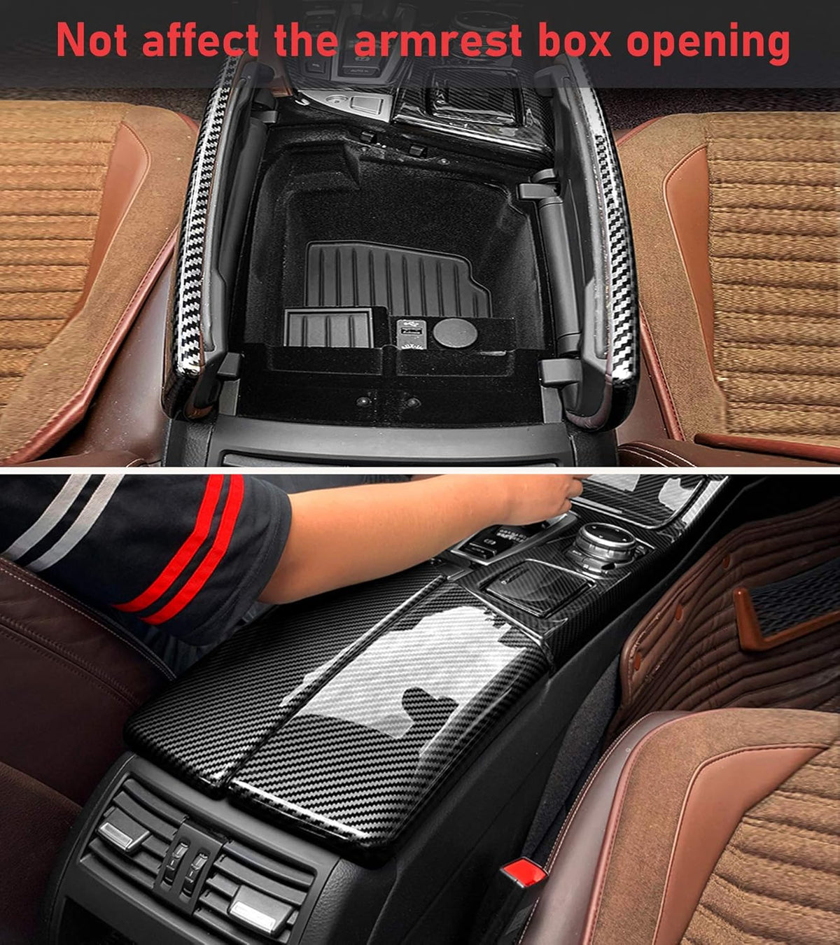 2 PCs Carbon Fiber Console Covers D8255