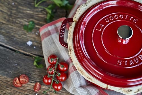 4 Qt. Round Cocotte Cherry Red E9296