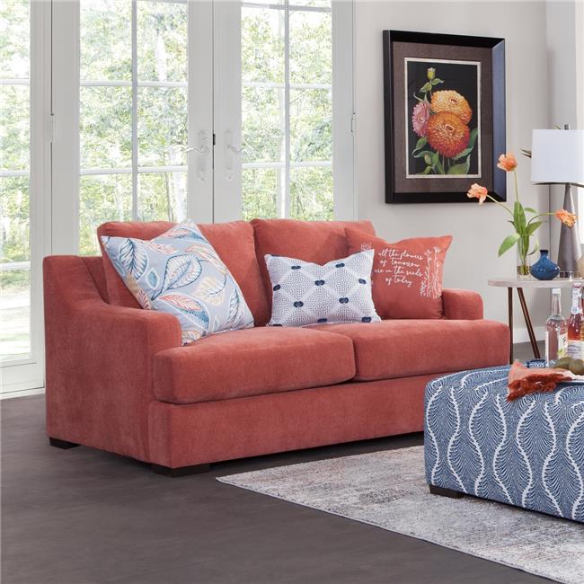 Red Paprika Loveseat Sofa with 3 Pillows C731457