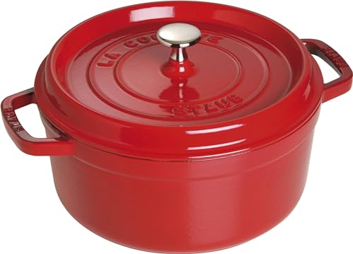 4 Qt. Round Cocotte Cherry Red E9296