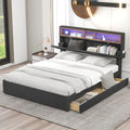Upholstered Full Platform Bed with Shelf and 2 Drawers L983213