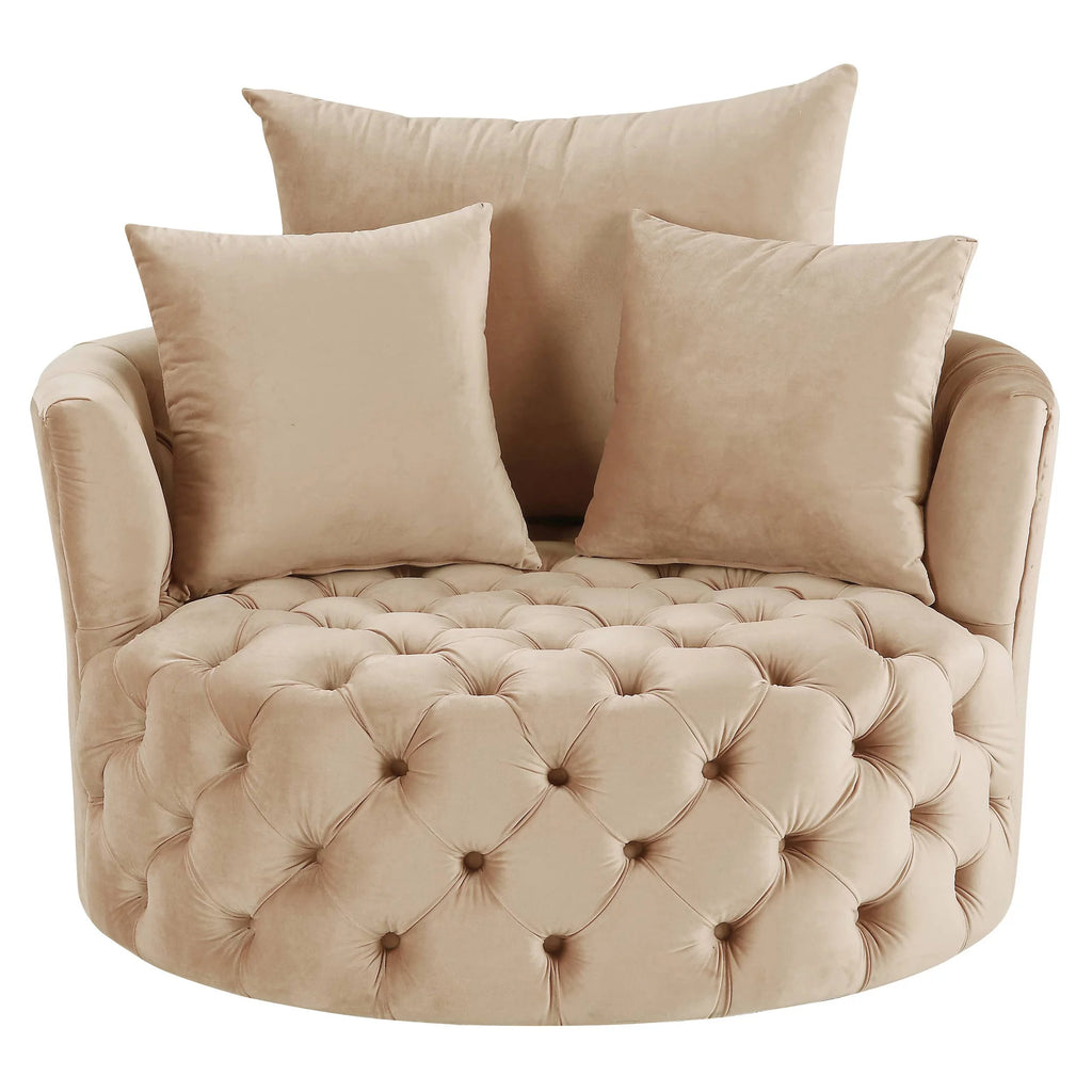Beige Tufted Accent Chair R9822