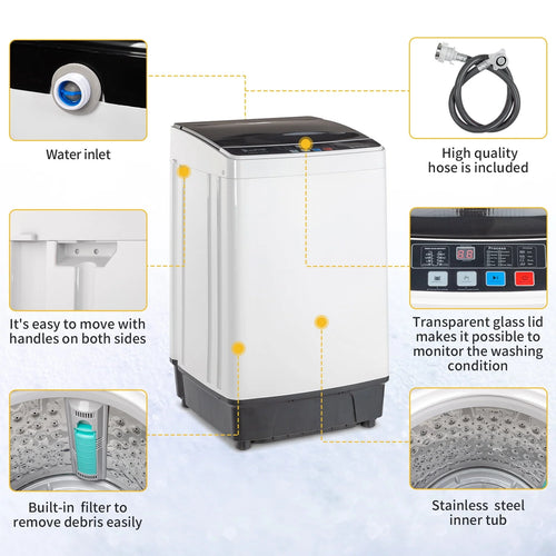 17.6Lbs Top Load Portable Washer with Drain Pump V9193