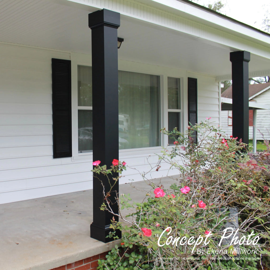 Gloss White Square Aluminum Column with Capital & Base K97590