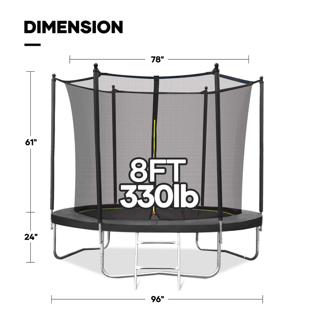 8 FT Trampoline with Ladder Safety Enclosure V3431