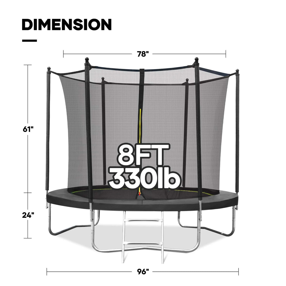 8 FT Trampoline with Ladder Safety Enclosure V3431
