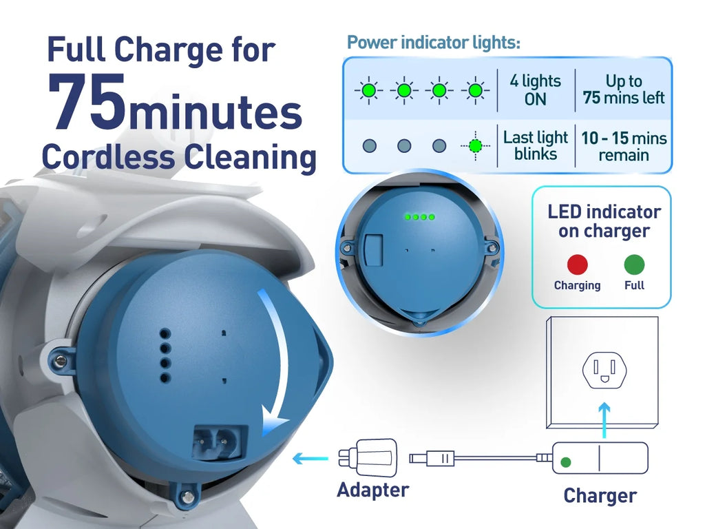 Rechargeable Pool Vacuum with Fine Filtration F607