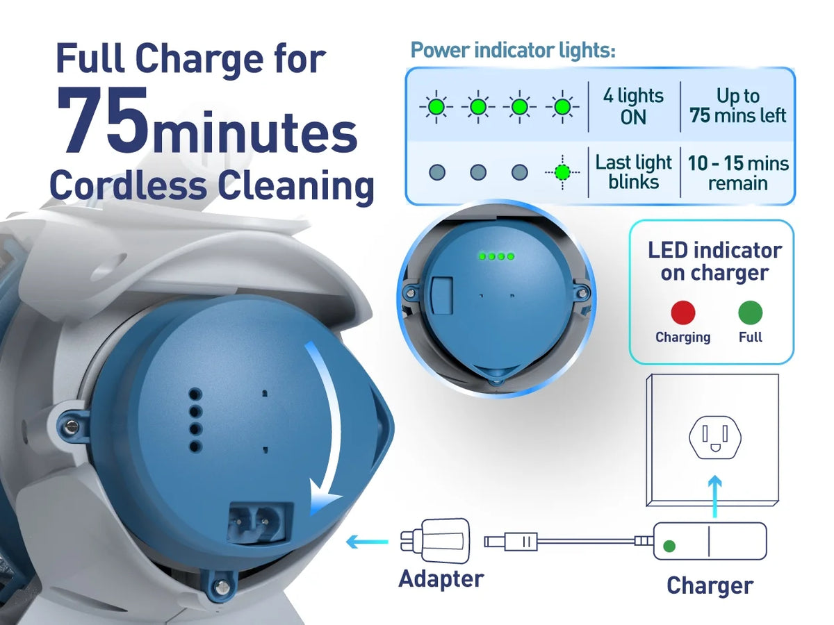 Rechargeable Pool Vacuum with Fine Filtration F607