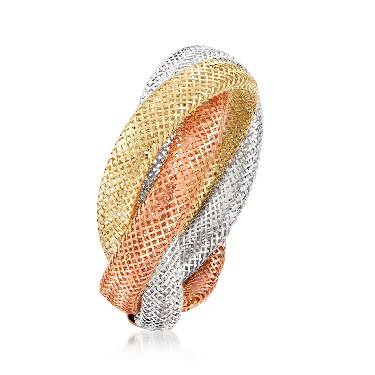 14kt Tri-Colored Gold Mesh Ring O828862