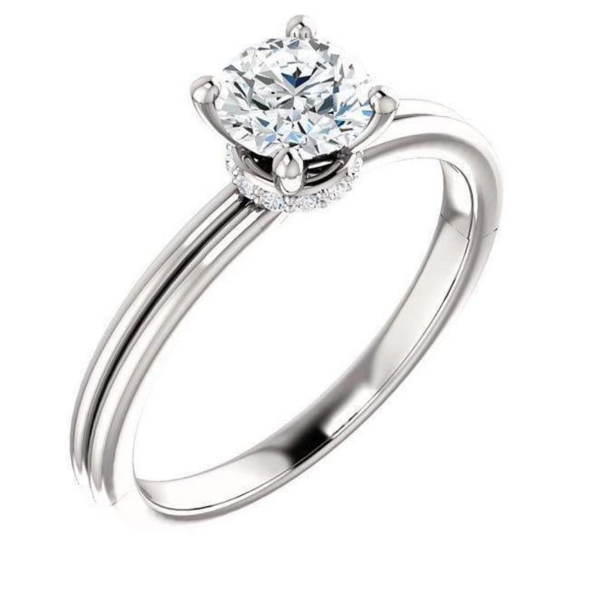 14K White Gold Prong Setting Engagement Ring V37663