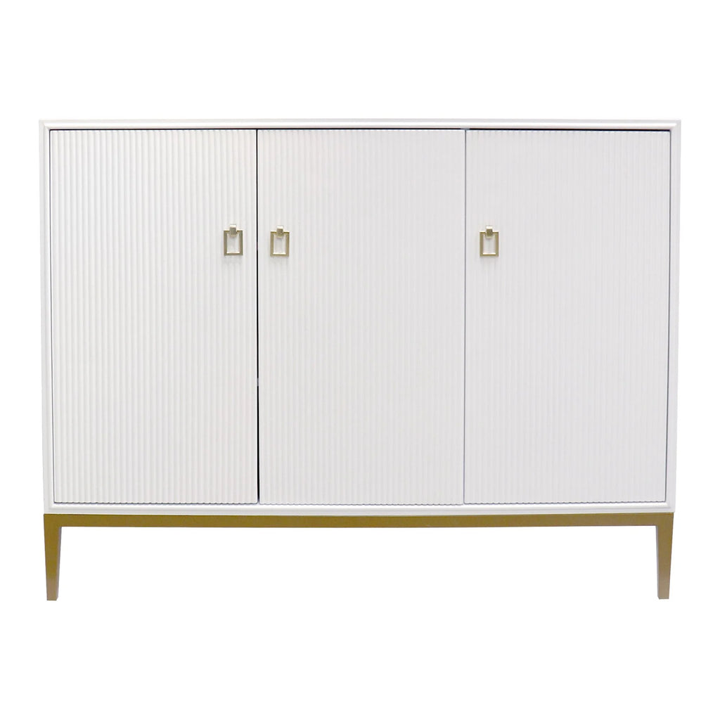 Ivory 3 Door Sideboard with Bronze Metal Frame O79965