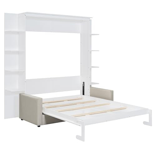 Queen Size Gray Murphy Bed with Sofa M5912