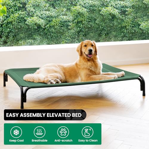 Grey Raised Dog Bed with Washable Mesh Y689103