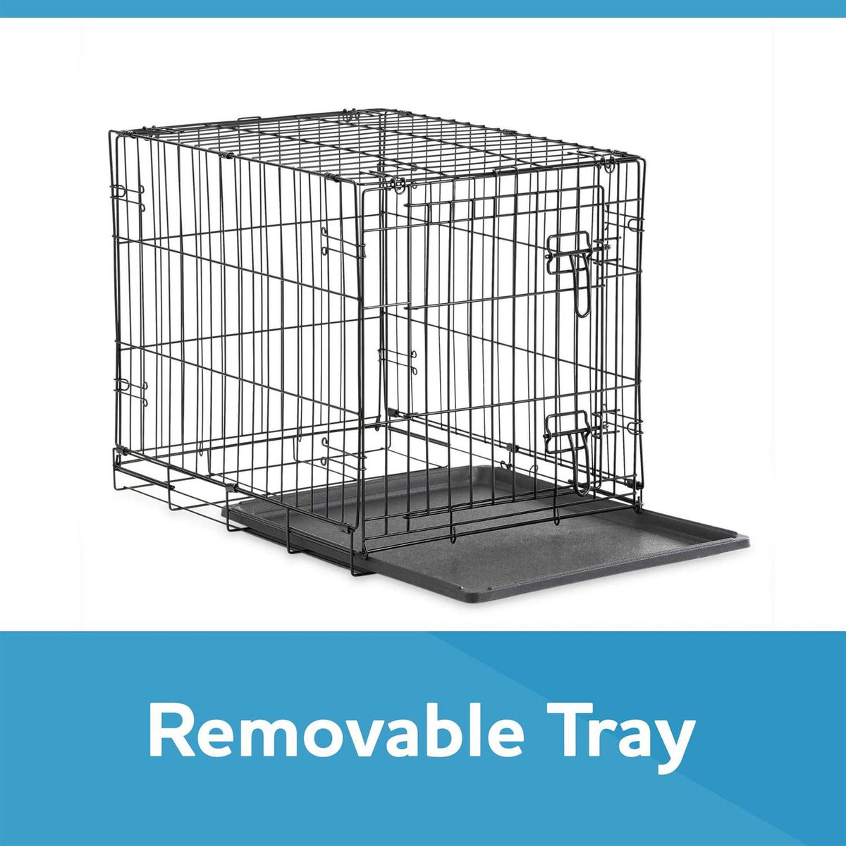 Double Door Folding Wire Dog Crate with Divider U6236