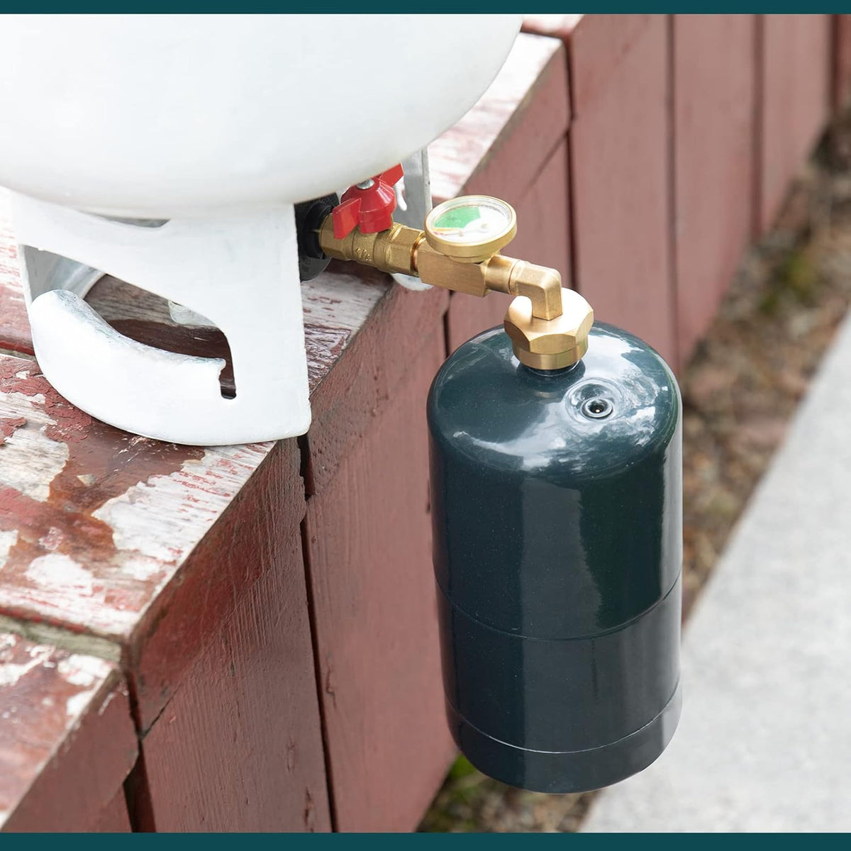 Propane Refill Adapter with Valve and Gauge, Brass S141